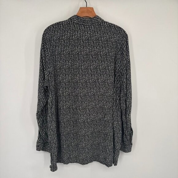J. Jill Womens Black White pattern Button-Down Shirt to tunic size XL Rayon - Picture 8 of 10